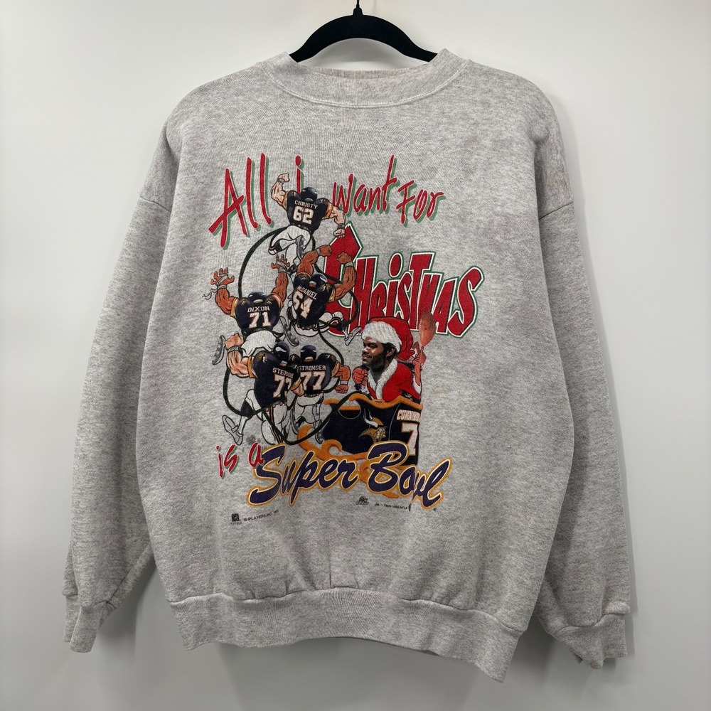 Tultex Mens Size XL Crewneck Sweatshirt Vikings Football Graphic Vintage 1998